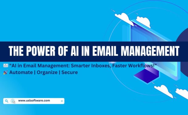 An illustration of AI-powered email management, showing automated sorting, smart replies, and security features enhancing inbox efficiency.