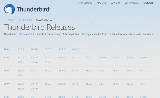 Go back to the older version of Thunderbird