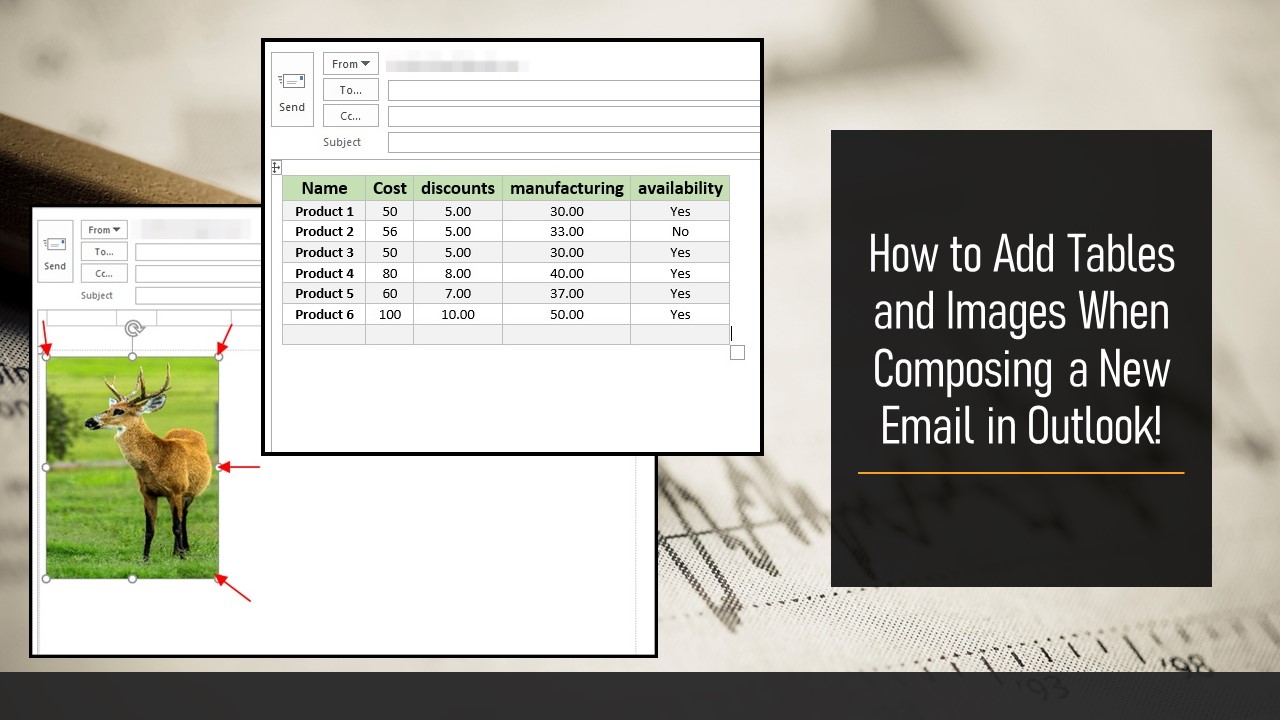 How to Add Tables and Images When Composing a New Email in Outlook