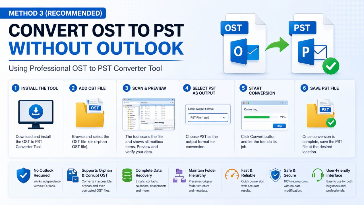How to Convert OST to PST Without Outlook (Step-by-Step Guide ...