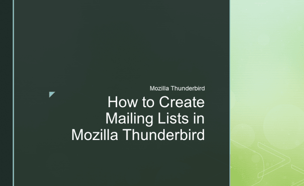 How to Create Mailing Lists in Mozilla Thunderbird