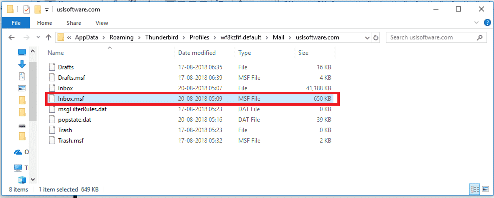 Thunderbird downloading message header analyzer