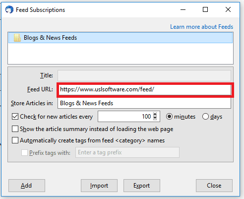 Subscribe to News Feeds in Thunderbird