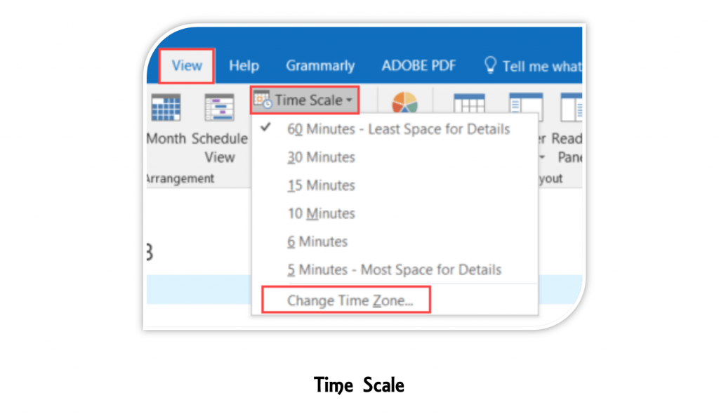 Outlook Calendar Time Scale