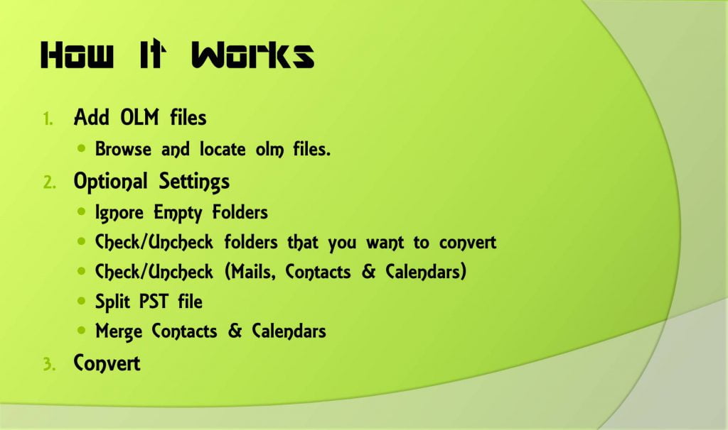 convert olm to pst