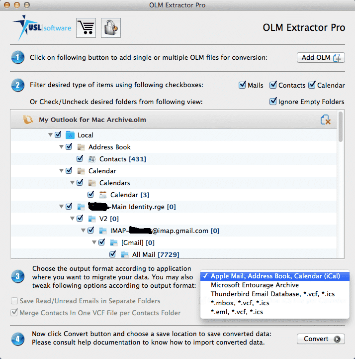 convert outlook 2011 to Thunderbird