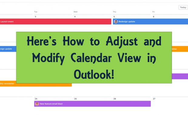 modify calendar view in outlook