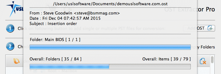 ost to Thunderbird export